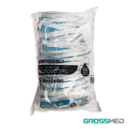 Set De Infusion Microgotero Esteril en Y 60 gotas por ml Paquete x 25 Unds GROSSMED