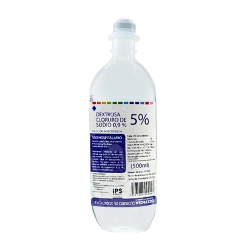 Solucion Dextrosa 5% + Cloruro de Sodio 0.90% 500ml Und IPS