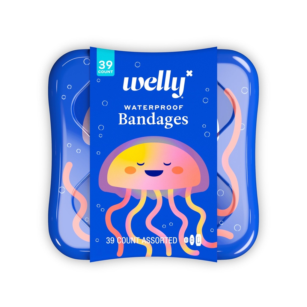 Curitas a prueba de agua Caja x 39 Unds WELLY Medusas