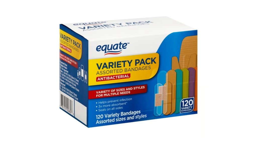 Curitas Antibacterianas Caja x 120 Unds EQUATE Variadas