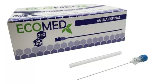 Aguja Espinal Esteril Caja de 50 Unds ECOMED