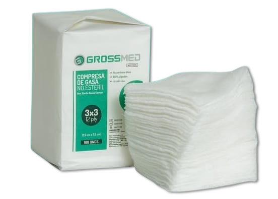 Compresa de Gasa 12ply No Esteril Und GROSSMED