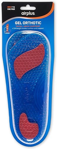 Plantillas Ortopédicas de Gel de 3/4 de Longitud para Comodidad y Estabilidad Hombres 7/13 Und AIRPLUS