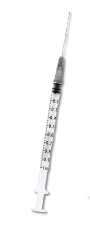 Jeringa de Insulina Esteril Descartable Luer Slip Aguja 27G x 1/2" 1cc Und VALEMEDIC