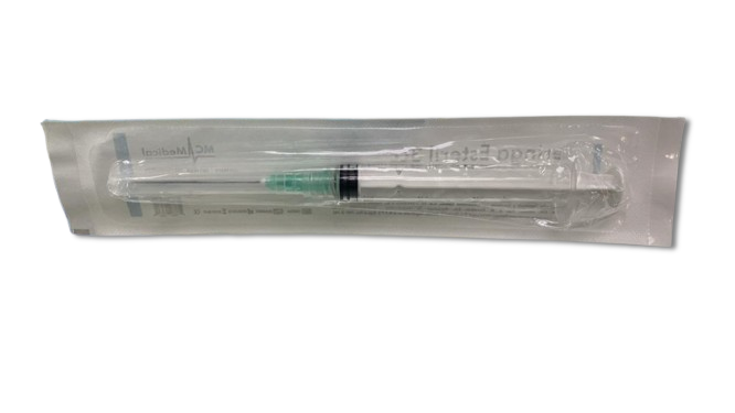 Jeringa 3ml/cc Luer Lock Con Aguja 21G x 11/2" Und MC MEDICAL