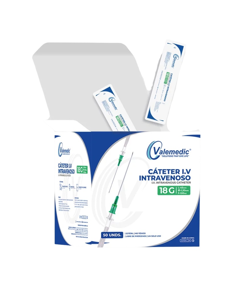 Cateter Intravenoso Caja x 50 Unds VALEMEDIC Esteril