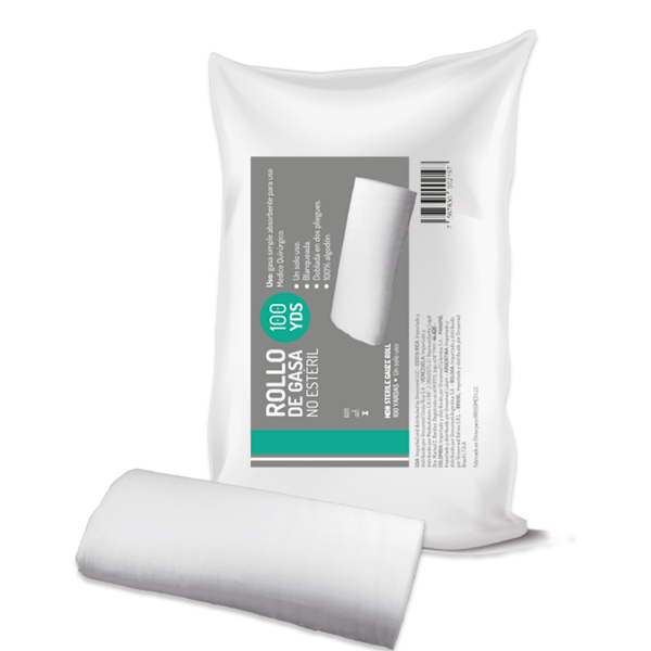 Rollo de Gasa Absorbente 100 Yardas Und GROSSMED No Estéril 