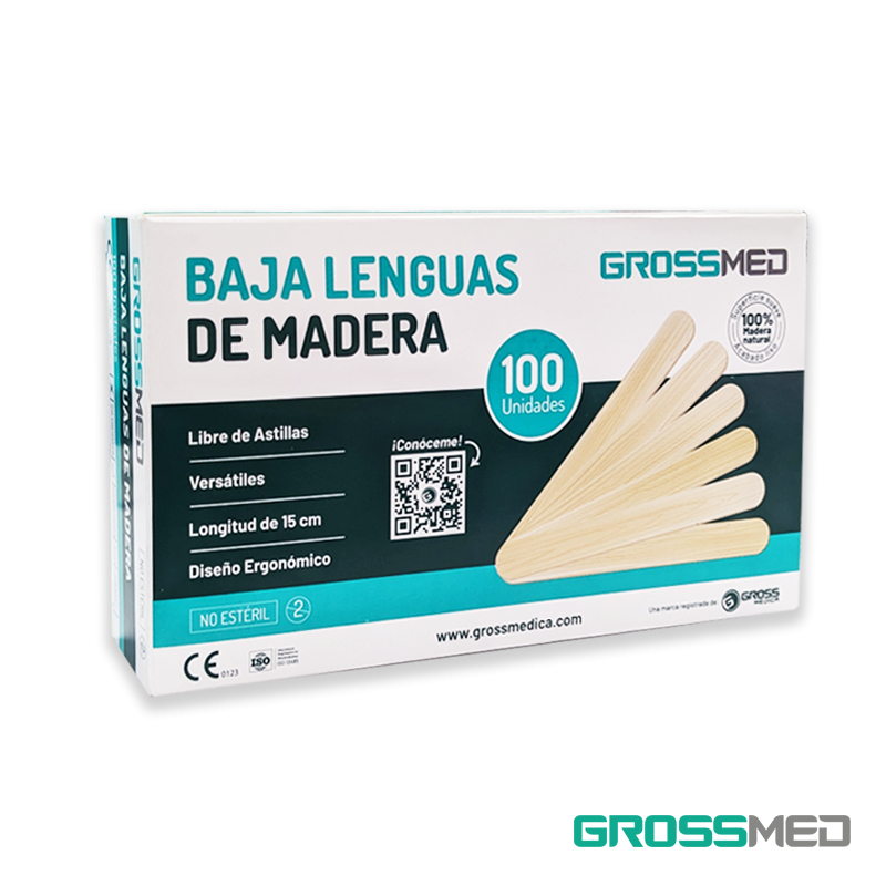 Baja Lenguas de Madera Caja x 100 Unds GROSSMED