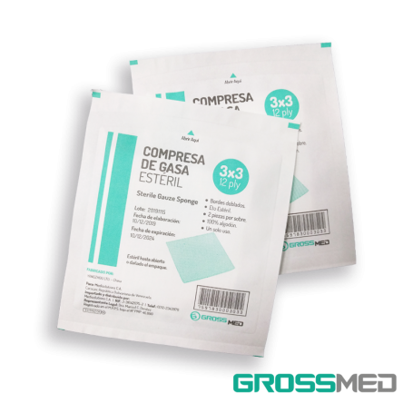 Compresa de Gasa Estéril Sobre De 2 Unds GROSSMED