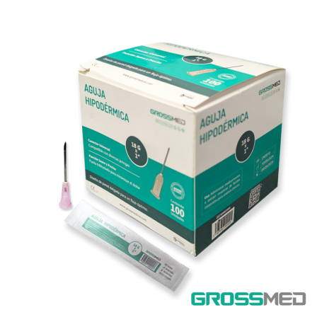 Aguja Hipodérmica Estéril CAJA X 100 GROSSMED