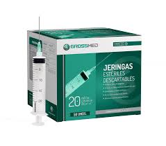 Jeringa Luer Lock 20cc Con Aguja 21Gx1 1/2" Caja x 50 Unds GROSSMED