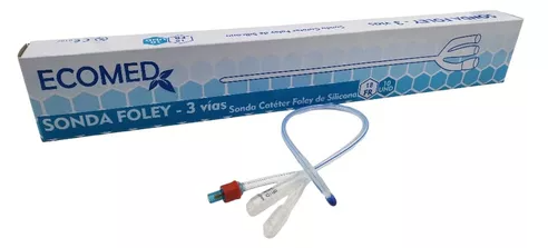 Sonda de Catéter Foley de Silicona Estéril de Tres Vías Caja x 10 Unds ECOMED