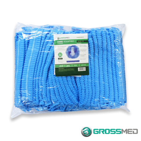 Gorro de Enfermera No Estéril Banda de Goma Doble Paquete x 100 Unds GROSSMED