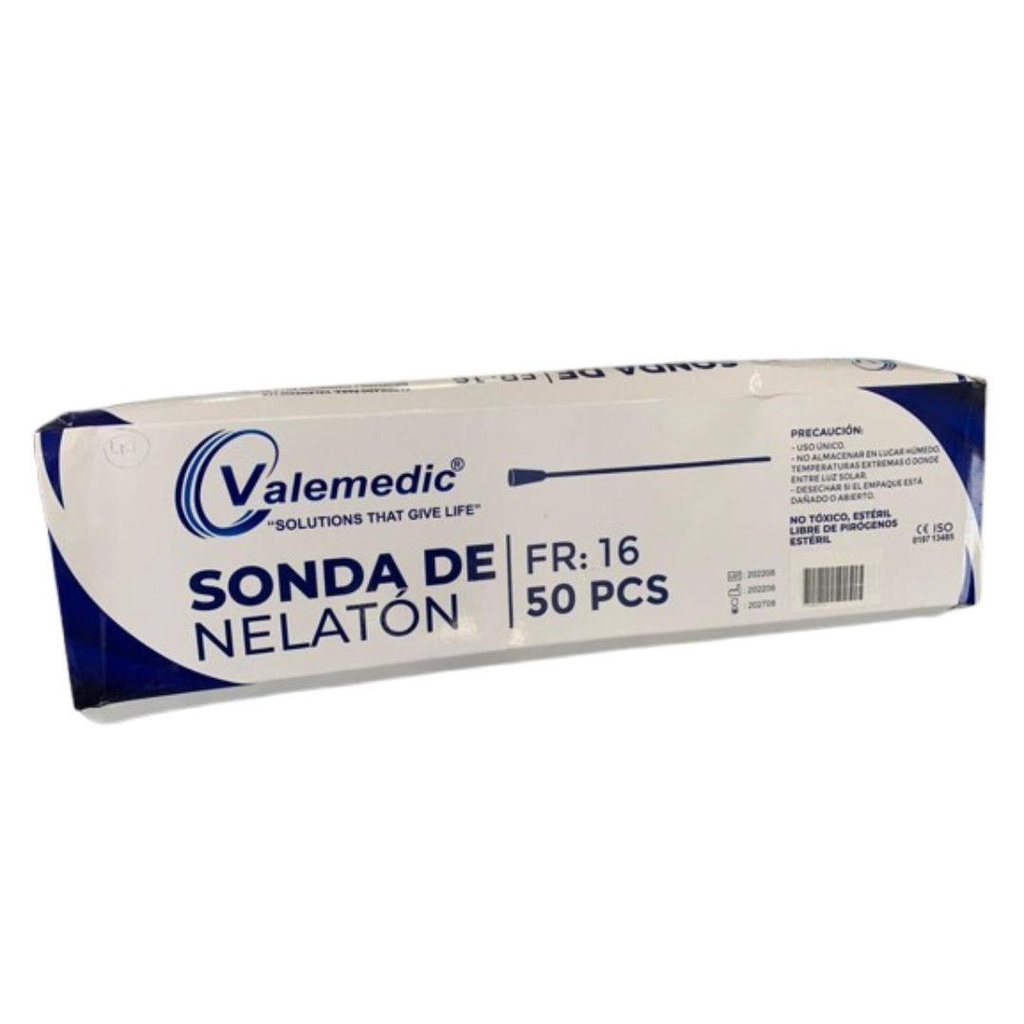 Sonda de Nelaton Fr 16 Caja x 50 Unds VALEMEDIC