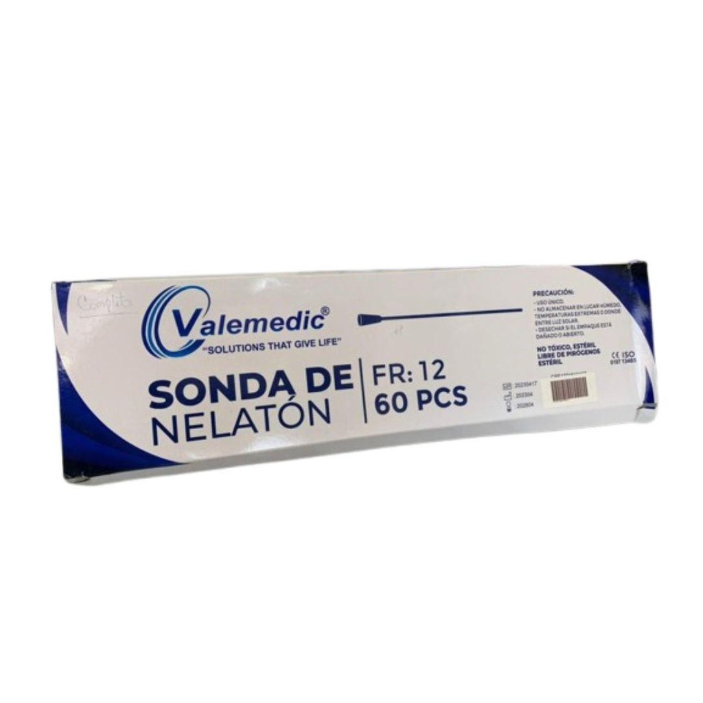 Sonda de Nelaton FR. 12 Caja x 60 Unds VALEMEDIC