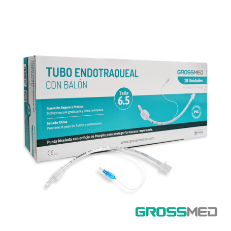 Tubo Endotraqueal Estandar con Balon Caja x 10 Unds GROSSMED