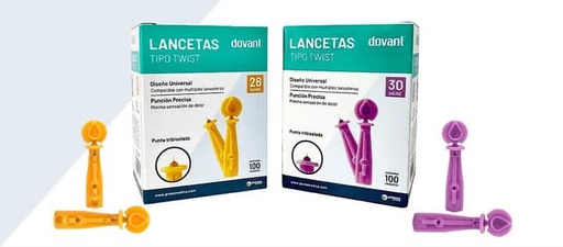 Lancetas Tipo Twist Caja x 100 DOVANT