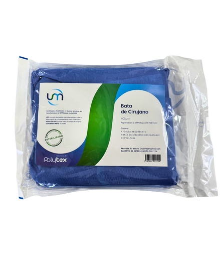 [BAT-CIR-UM-BASE1] Bata para cirujano 40g Und UM Esteril