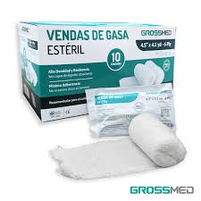 [VEN-GAS-GRO-KIT] Venda de gasa Esteril Para Heridas y Quemaduras Caja x 10 GROSSMED 45" x 4.1 yd - 6ply