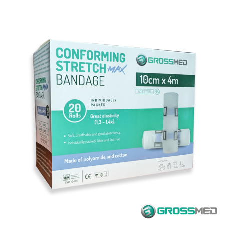 Venda Elastica Ajustable Max Caja x 20 Unds GROSSMED con clip Blanca No Esteril