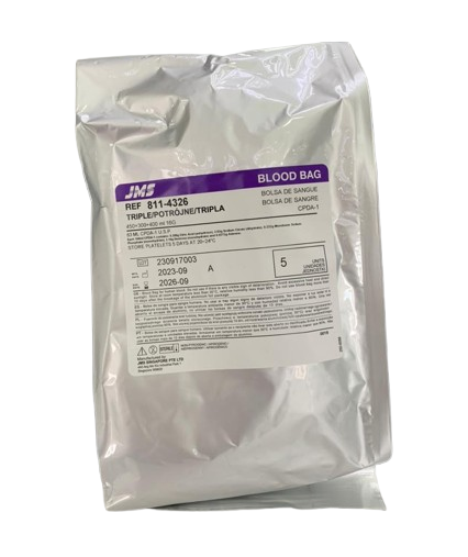 [BOL-SAN-JMS-BASE] Bolsa de sangre CPDA-1 63ml Triple 450+300+400ml Paquete x 5 Unds JMS