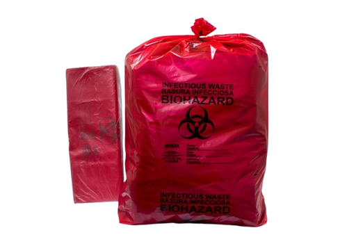 Bolsas para Residuos Biológicos Peligrosos Biohazard ROJA Paquete x 25 Unds