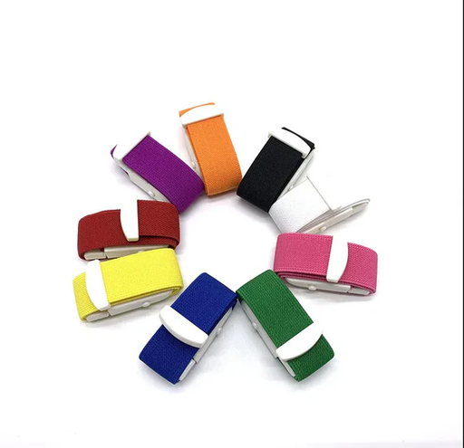[TOR-BAN-GEN-KIT] Torniquete de Banda de Colores con Hebilla Paquete x 6 Unds