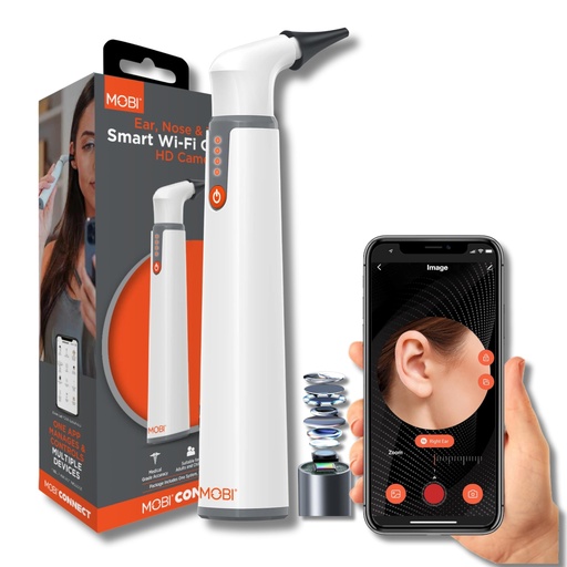 [OTO-WIF-MOB-BASE1] Otoscopio WiFi Und MOBI Cámara con lente HD 1080P