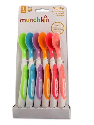 [JUE-CUC-MUN-BASE] Juego De Cucharillas De Alimentacion Para Bebes 3 Meses En Adelante Set De 6 Unds  Multicolor MUNCHKIN