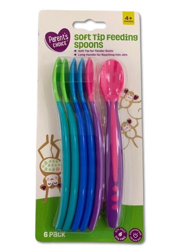 [JUE-CUC-PAR-BASE] Juego De Cucharillas De Alimentacion Para Bebes 4 Meses En Adelante Set De 6 Unds Multicolor PARENT'S CHOICE