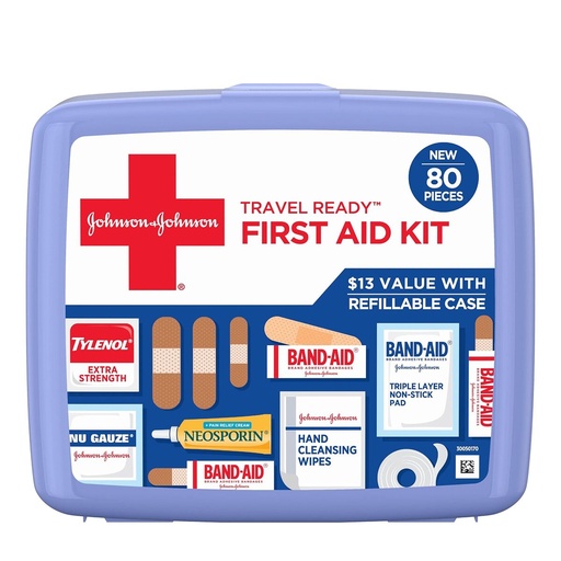 [BOT-PRI-JOH-BASE1] Botiquín de Primeros Auxilios Caja x 80 Unds JOHNSON&JOHNSON Portatil