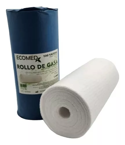 [ROL-GAS-ECO-BASE1] Rollo de Gasa Absorbente 100 Yardas x 90cms Und ECOMED No Estéril de 4 Pliegues