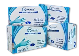 Guantes de Nitrilo Azul Libre de polvo Caja x 100 Unds VALEMEDIC