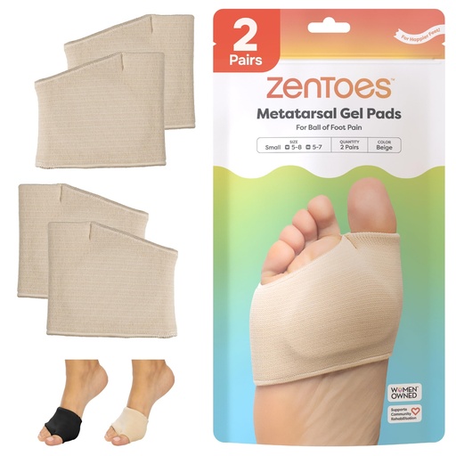 Funda metatarsiana de tela con cojín de gel para aliviar el dolor en la bola del pie Und ZENTOES