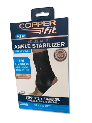 [EST-TOB-COP-BASE] Estabilizador de Tobillo Negro Und COPPER FIT