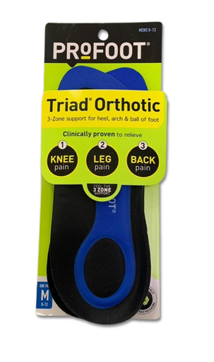 [PLA-ORT-PRO-BASE] Plantillas Ortopédicas para Dolor de Rodilla, Pierna y Espalda Hombres 8-13 Und PROFOOT