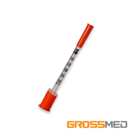 Jeringa de Insulina Esteril Descartable Con Aguja Und GROSSMED