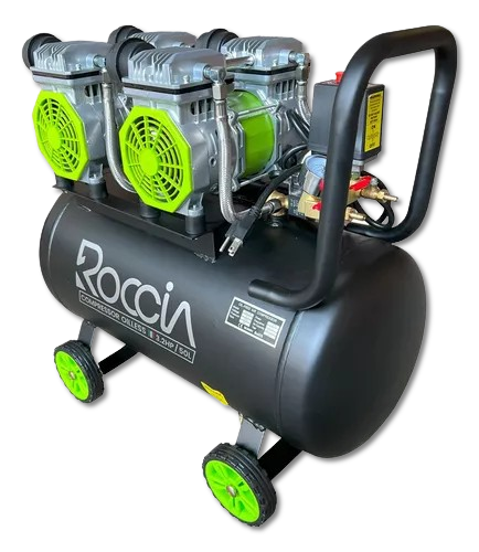 [COM-AIR-ROC-BASE1] Compresor de Aire, Libre de Aceite 50 L DAC-50 3.2 HP ROCCIA