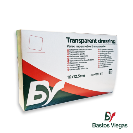 [APO-TRA-BAS-KIT1] Aposito Transprente Tipo Tegaderm 10cm x 12.5cm Caja x 50 Unds BASTOS VIEGAS