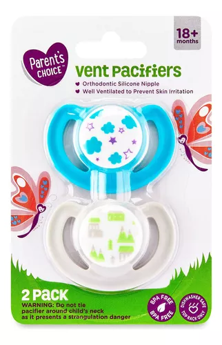 [CHU-ORT-PAR-BASE2] Chupon Ortodontico 18 meses en adelante Paquete x 2 Unds PARENT'S CHOICE Unisex